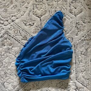 Blue One-Shoulder Top